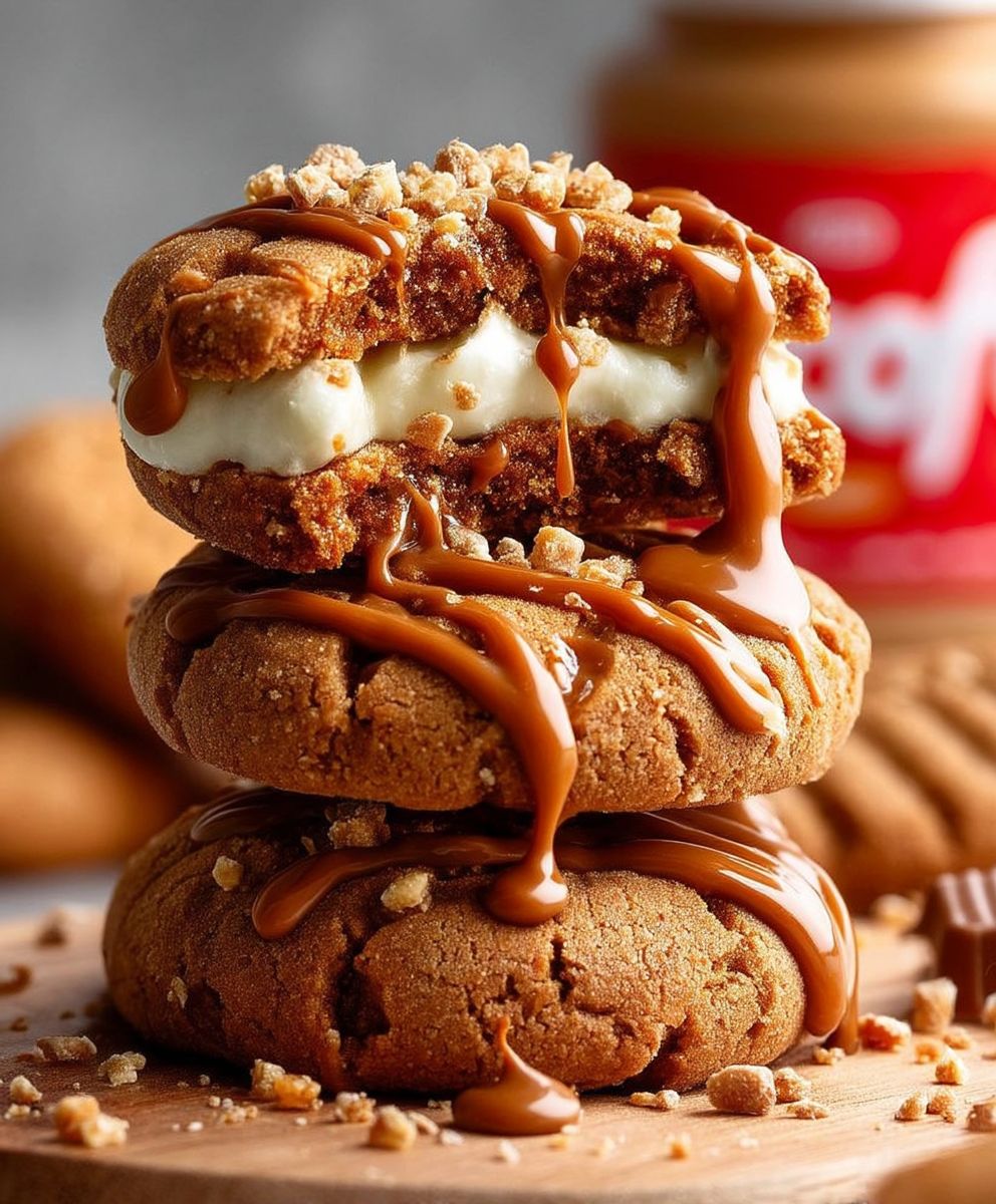 Biscoff stuffed cookies