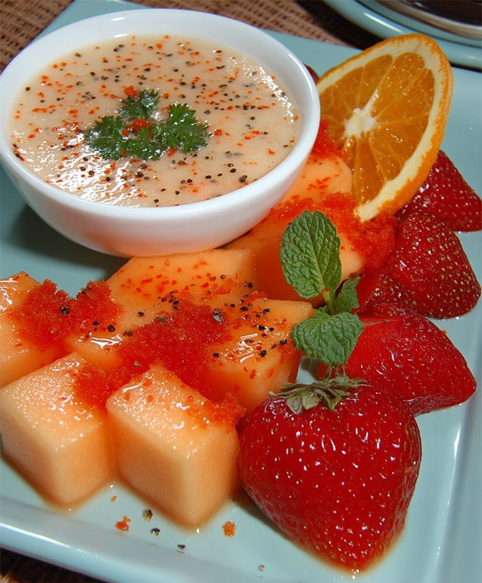 Cantaloupe salad dressing