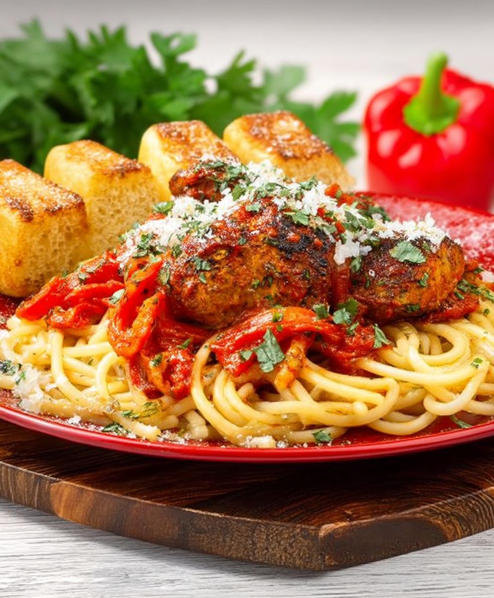Puerto Rican Chicken Spaghetti