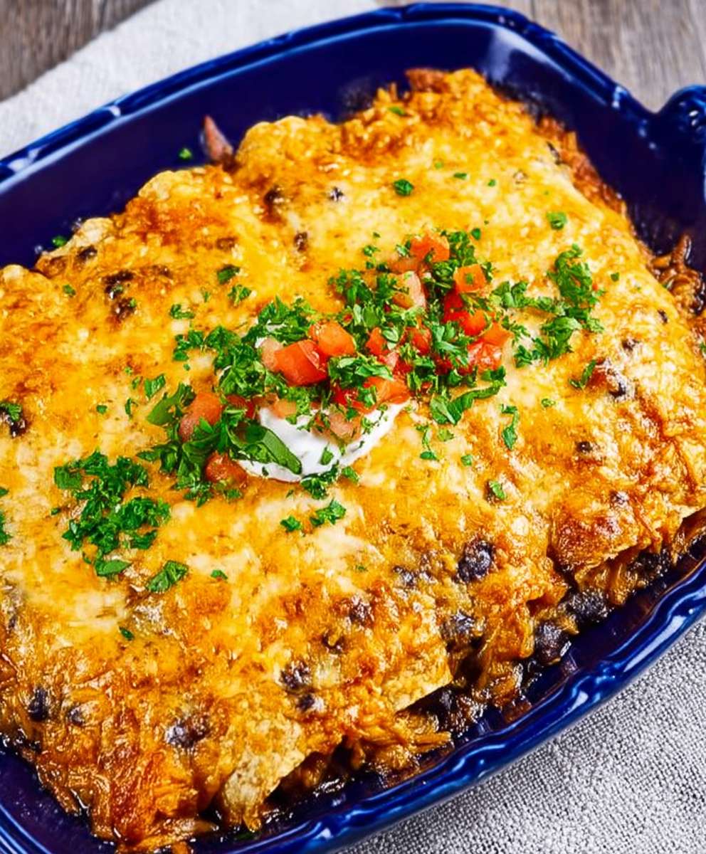 Chicken black bean enchiladas