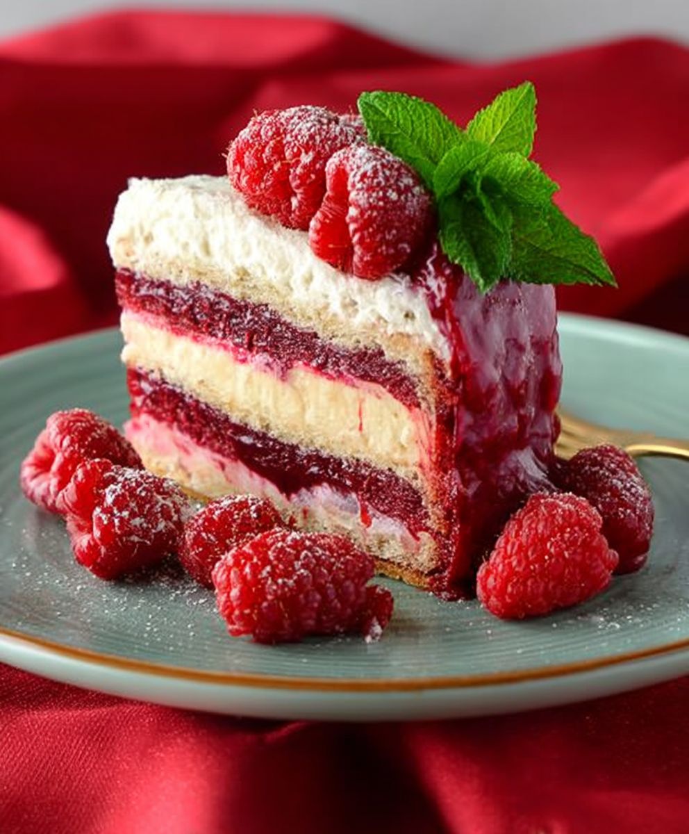 Frozen Raspberry Layer Cake