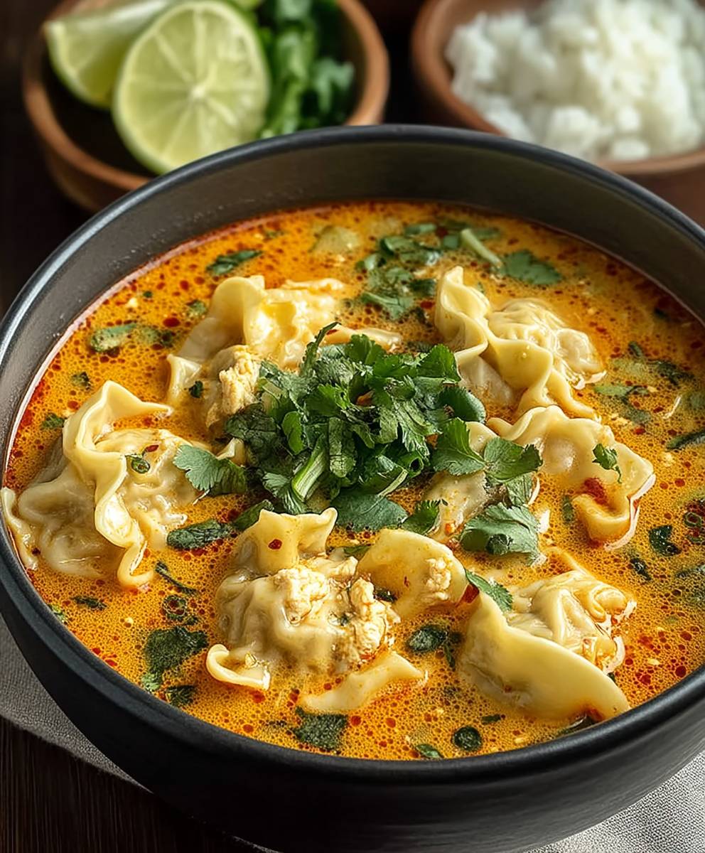 Thai Red Curry Dumpling Soup
