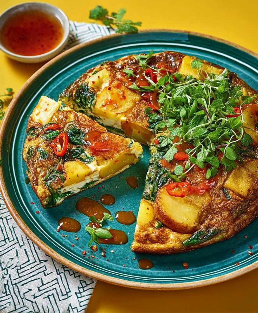 Curried paneer frittata