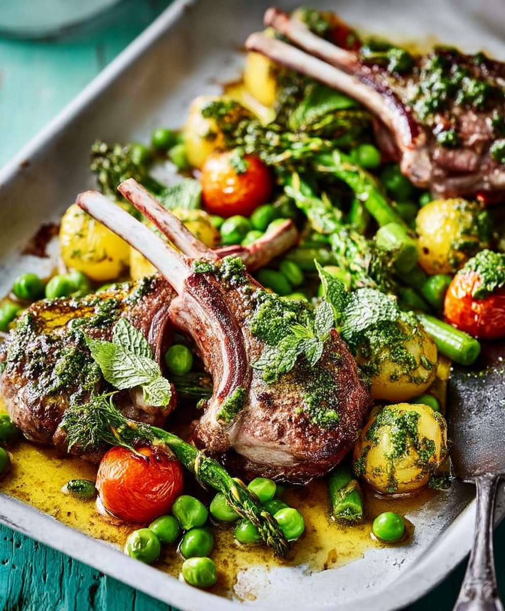 Lamb chop traybake