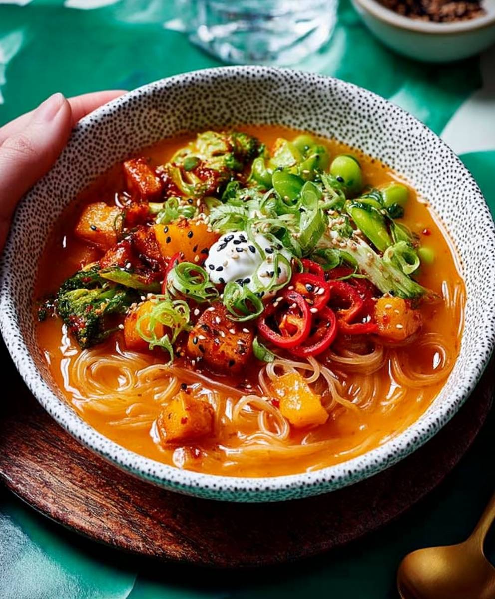 Gochujang squash noodle soup