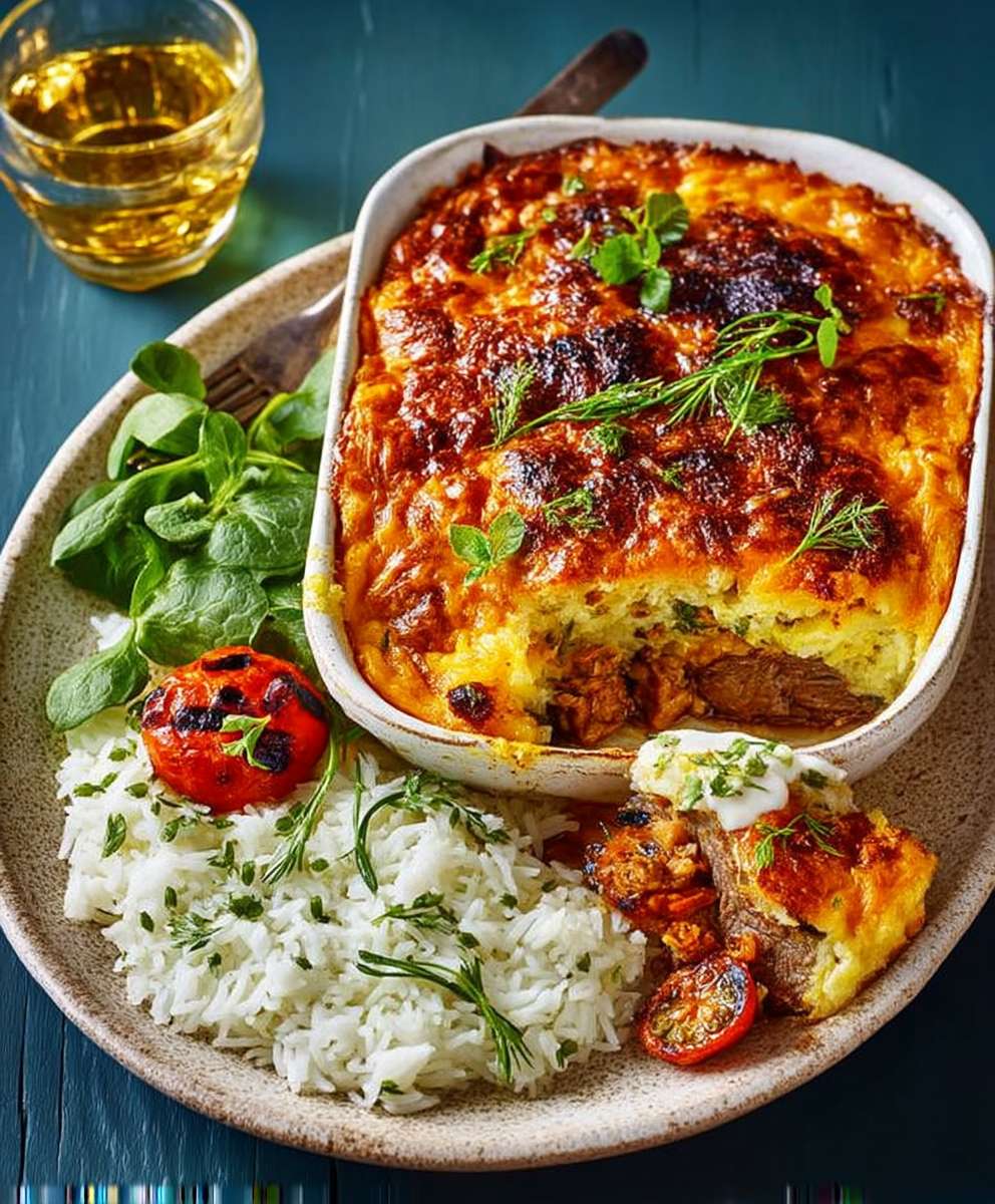 Albanian baked lamb rice