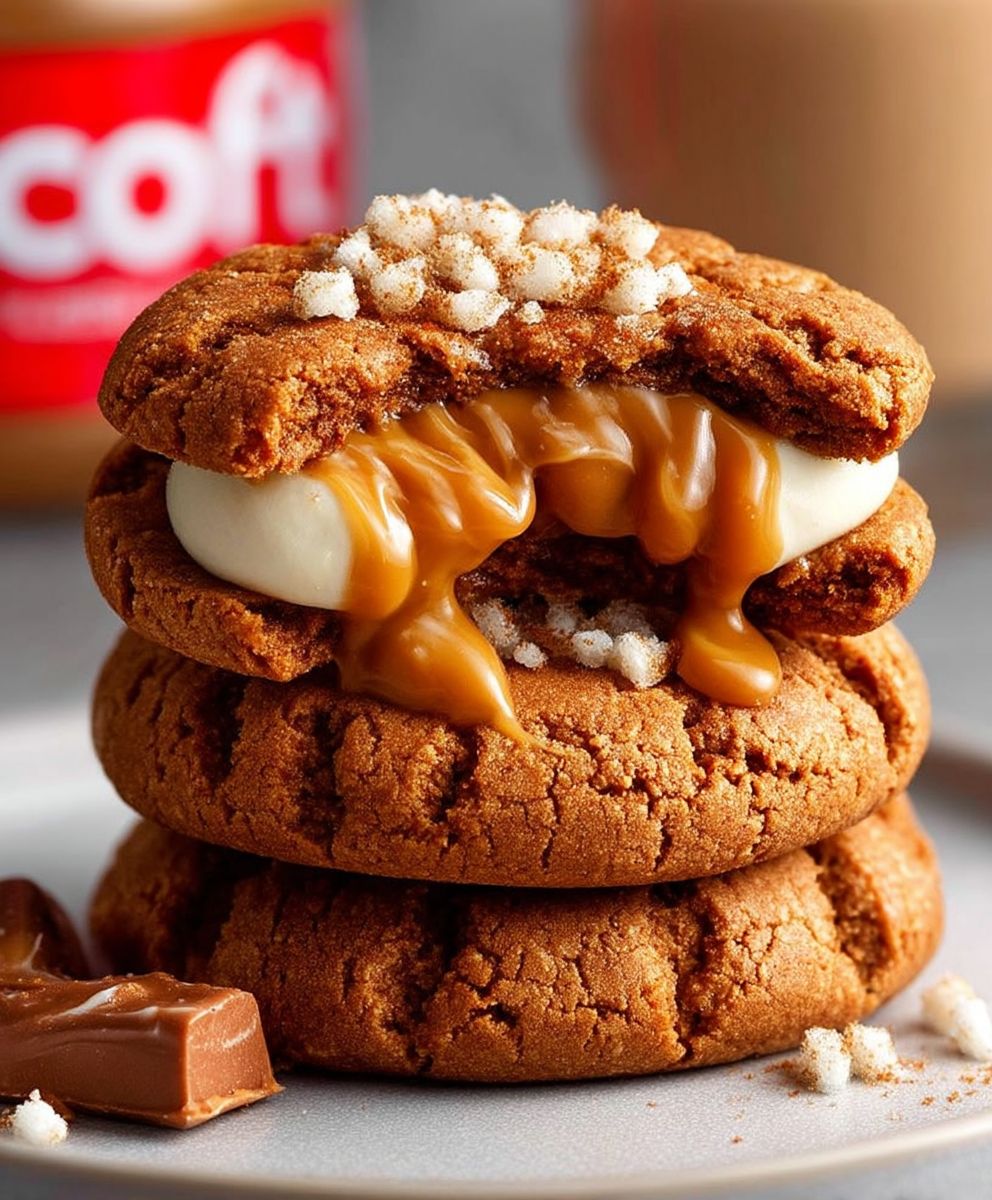 Biscoff stuffed cookies