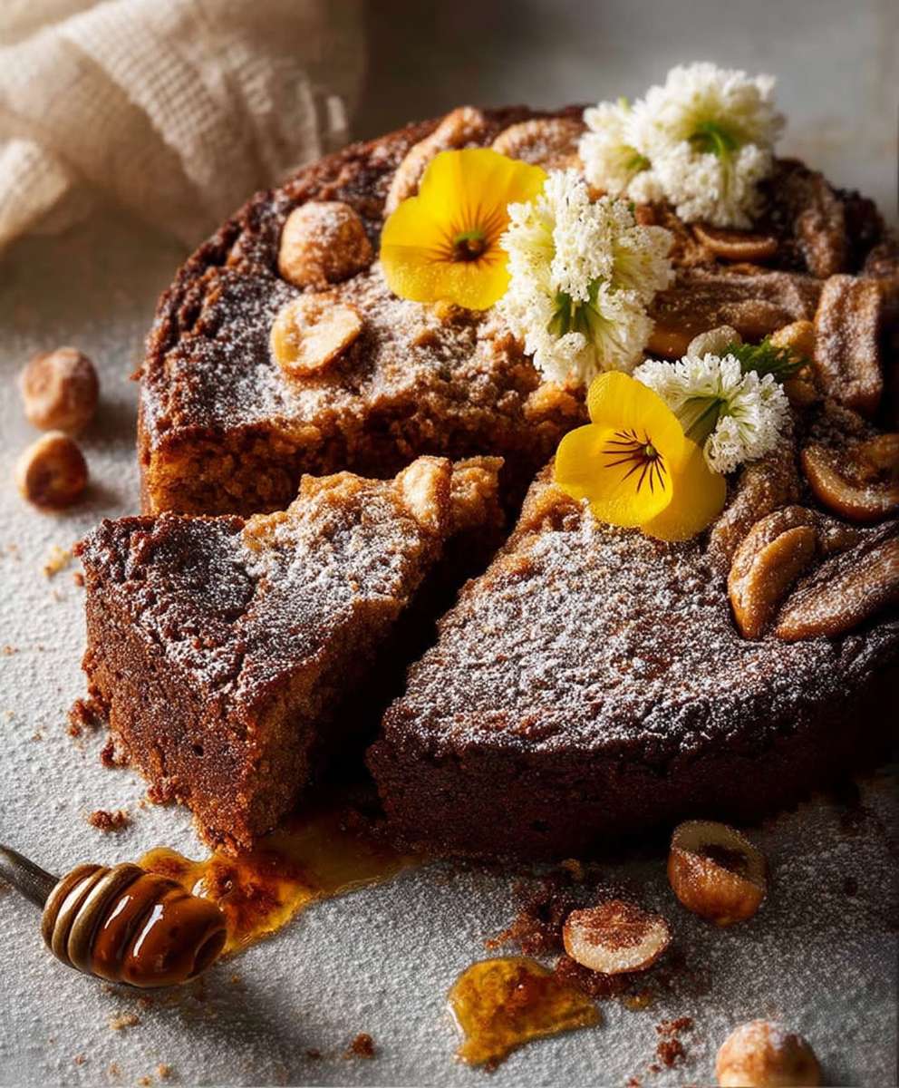 Hazelnut olive oil cake