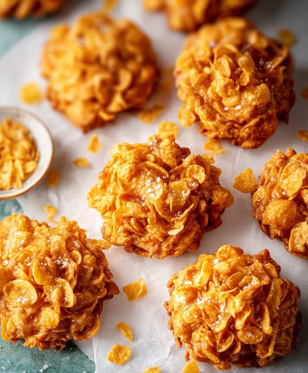 Peanut Butter Cornflake Cookies
