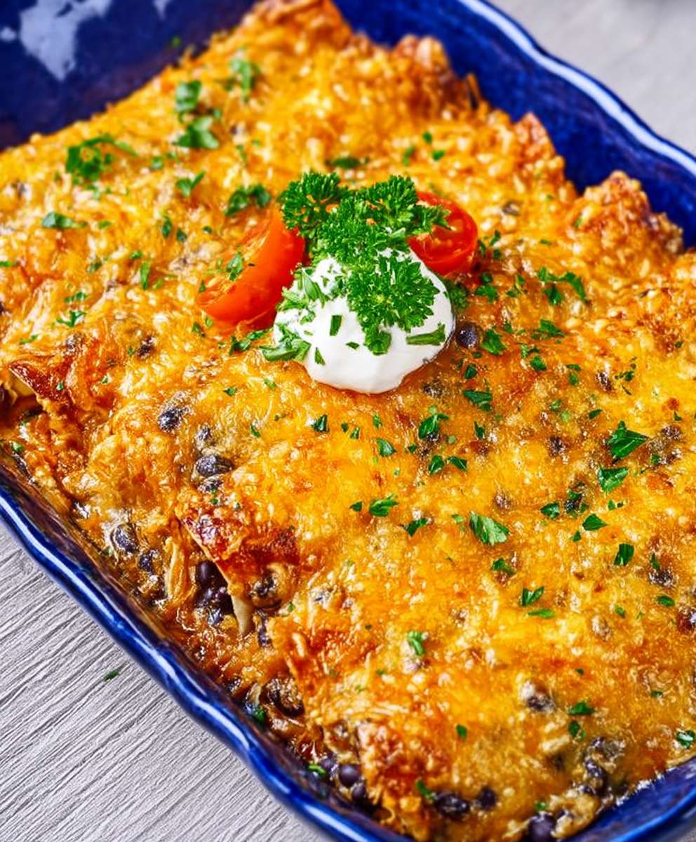 Chicken black bean enchiladas