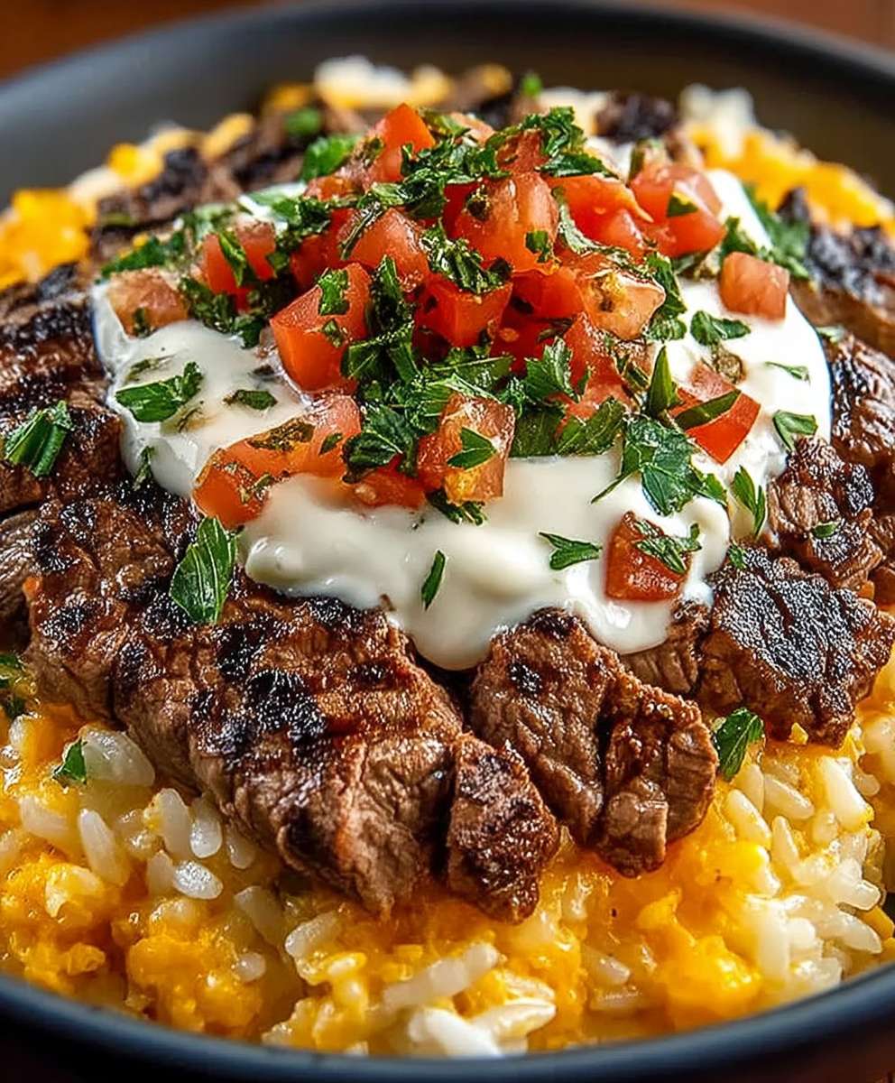 Steak Queso Rice Delight