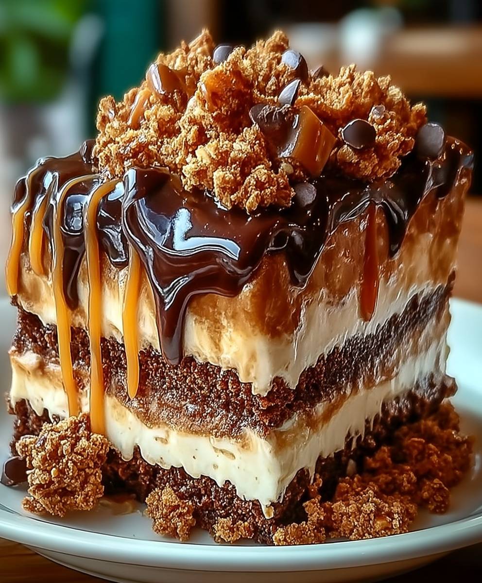 Caramel toffee crunch cake