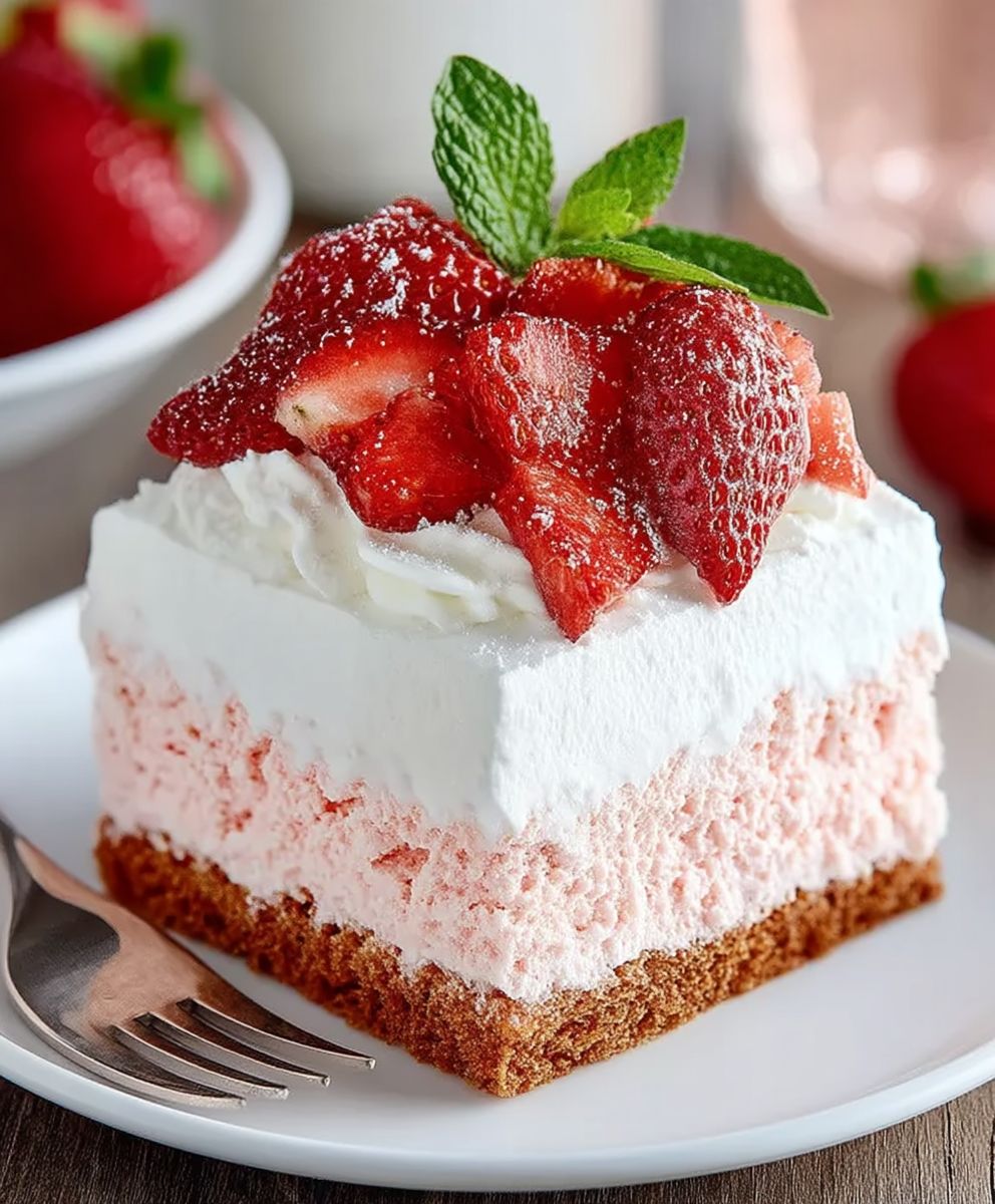 Strawberry cloud cake