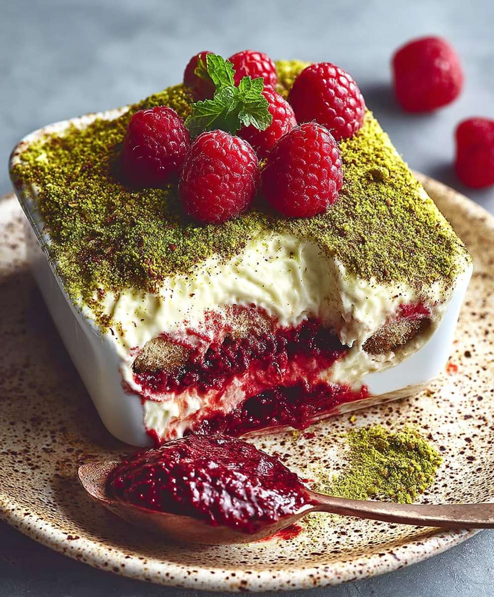 Raspberry Pistachio Tiramisu