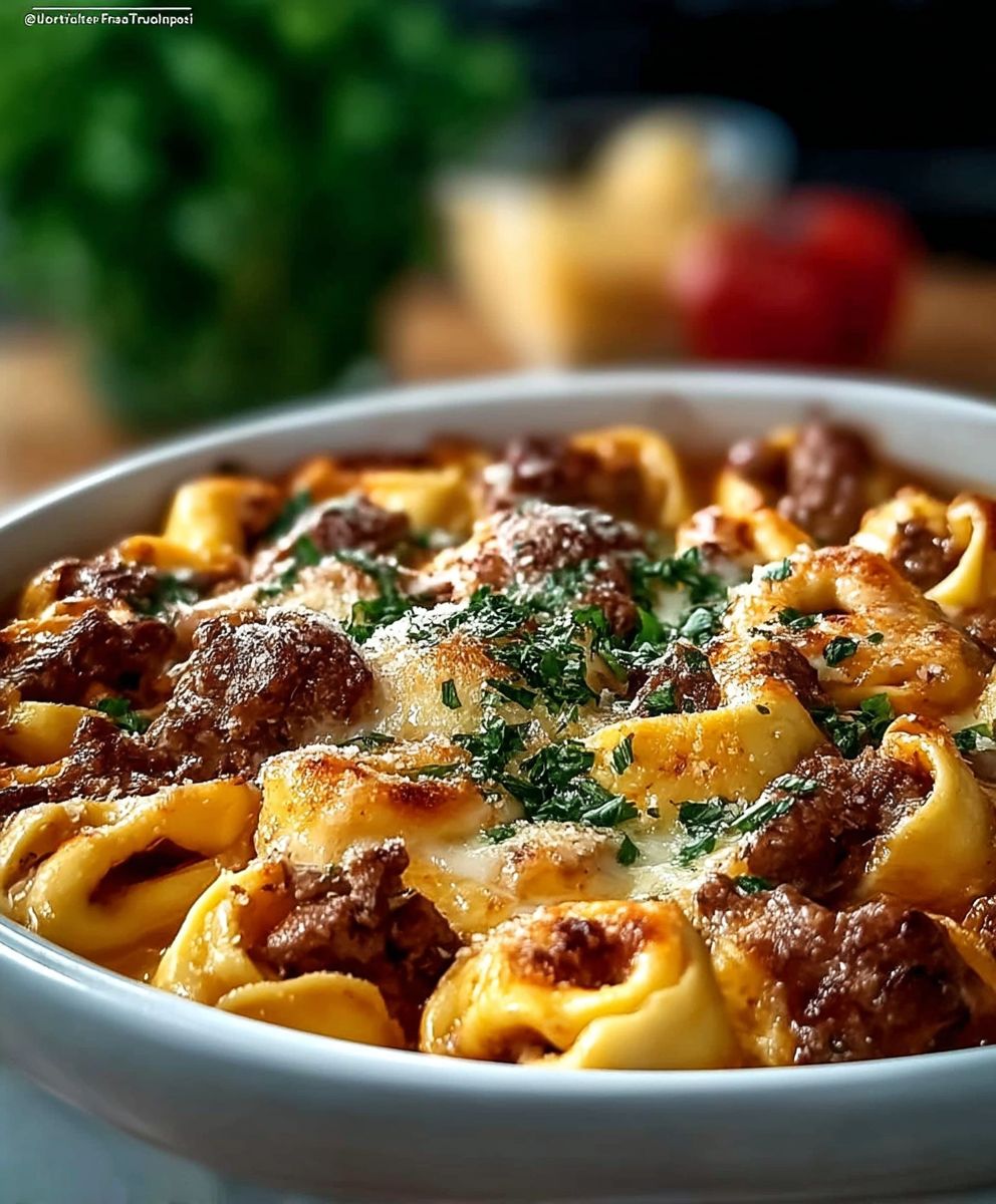 Garlic Parmesan Beef Tortellini