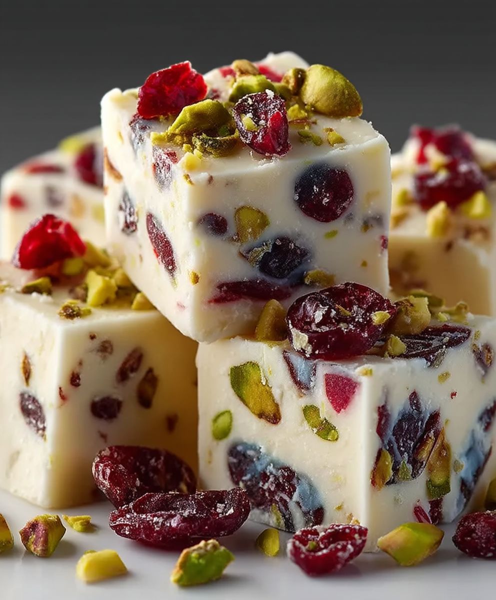 White Chocolate Cranberry Fudge