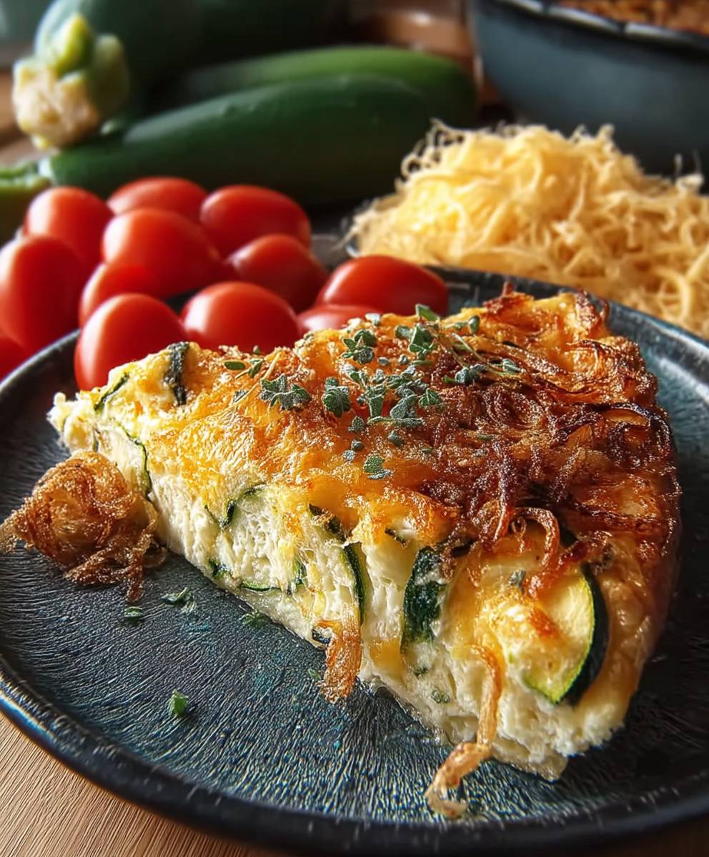 Zucchini onion pie