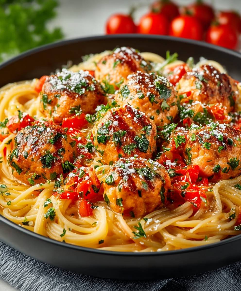 Seafood Spaghetti Salmon Meatballs