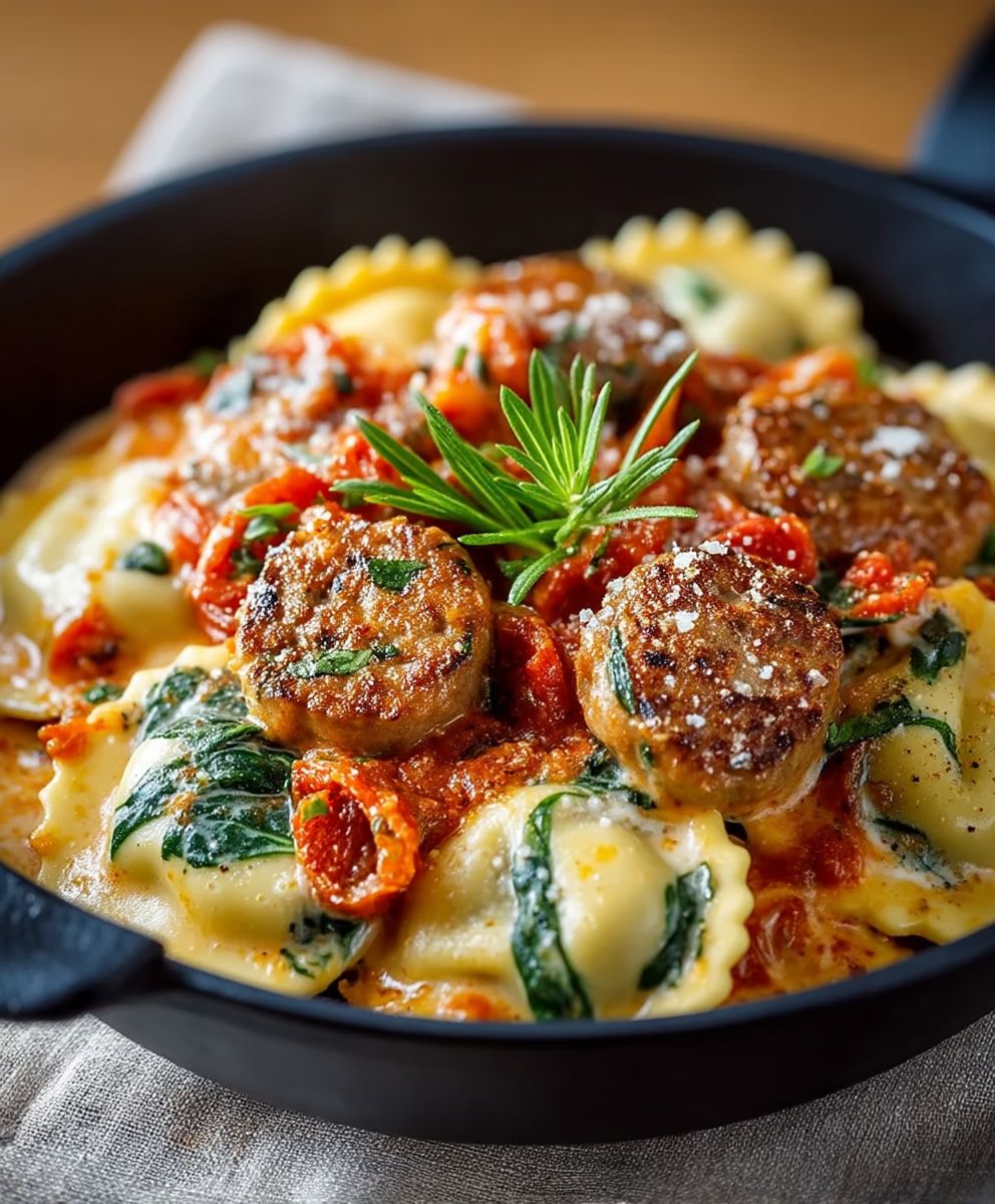 Sausage Ravioli Skillet