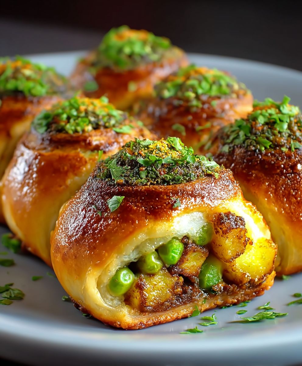 Spiced Pea Potato Rolls