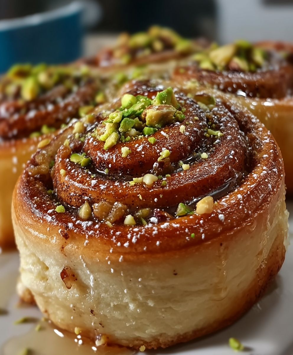 Pistachio Walnut Cinnamon Rolls