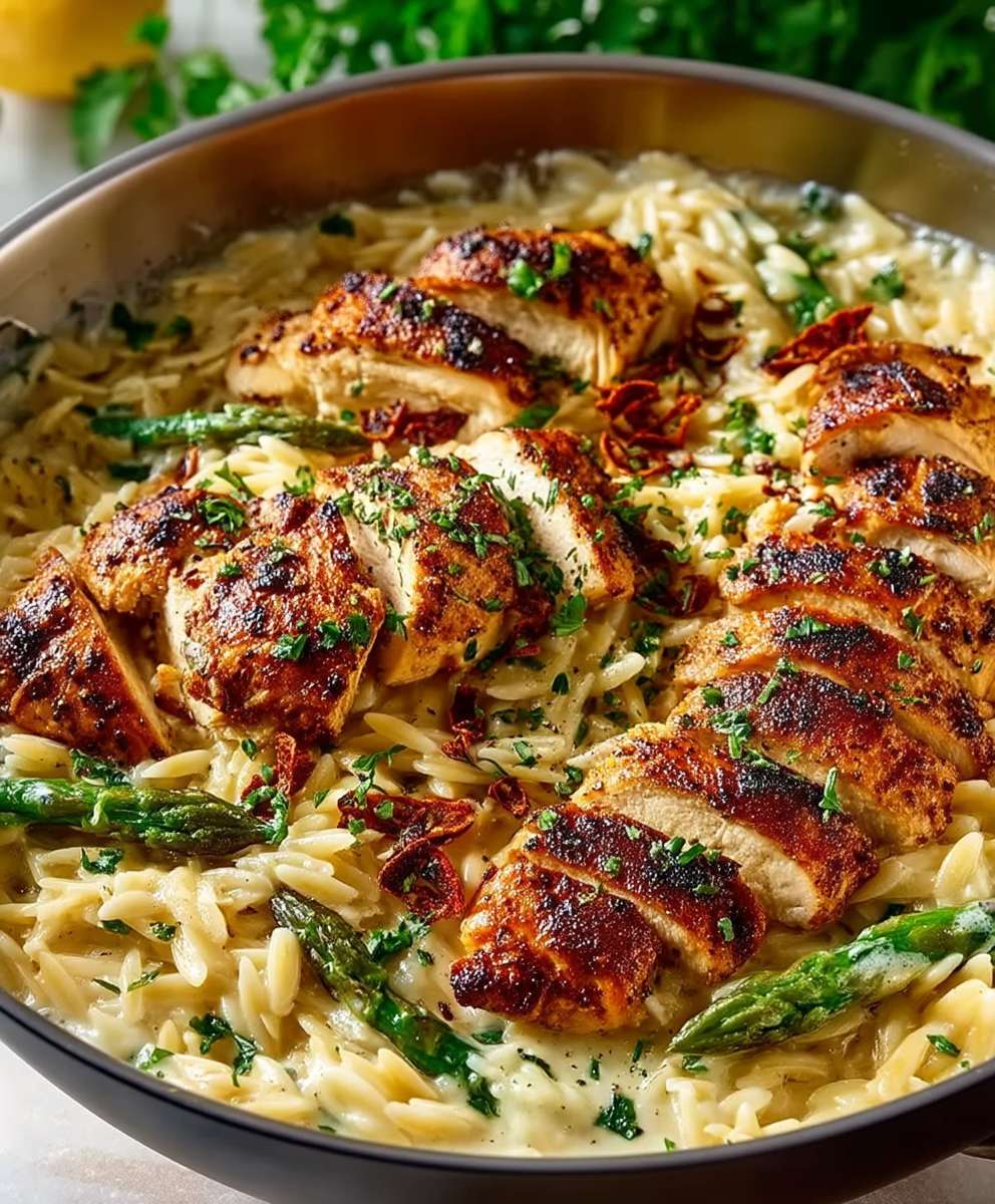 Creamy Parmesan Orzo Chicken