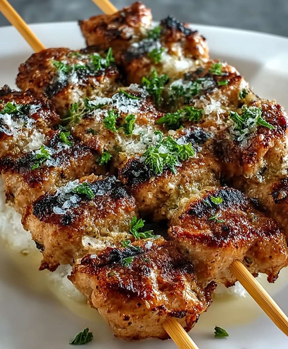 Garlic Parmesan Chicken Skewers