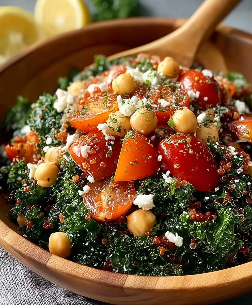 Kale Quinoa Chickpea Salad