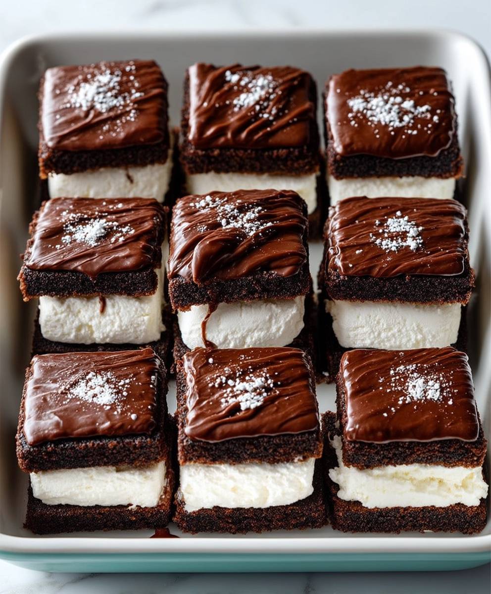 Brownie ice cream sandwiches