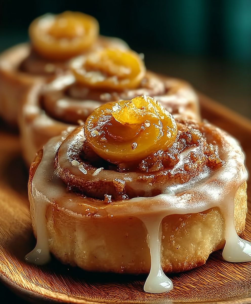 Peach Cobbler Cinnamon Rolls