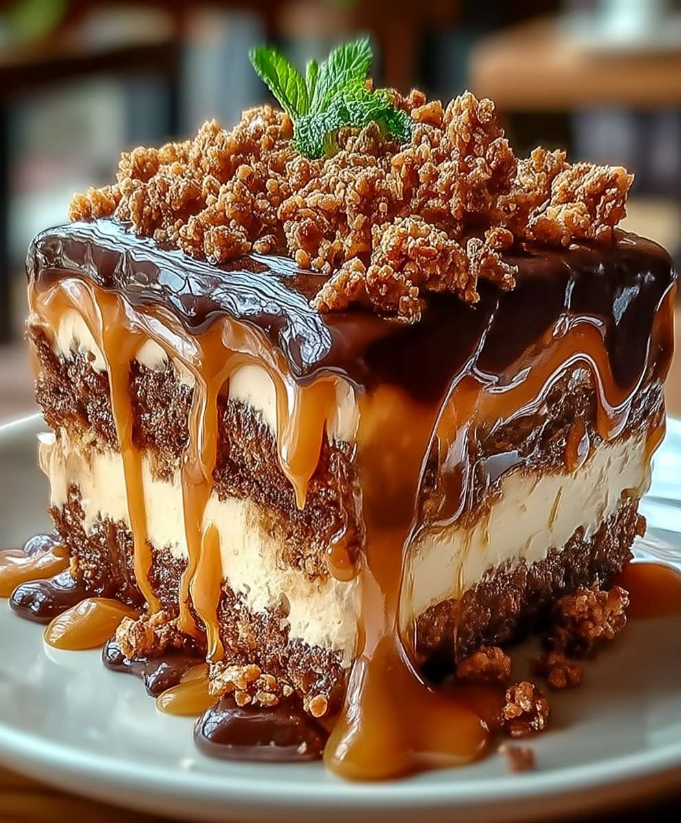 Caramel toffee crunch cake