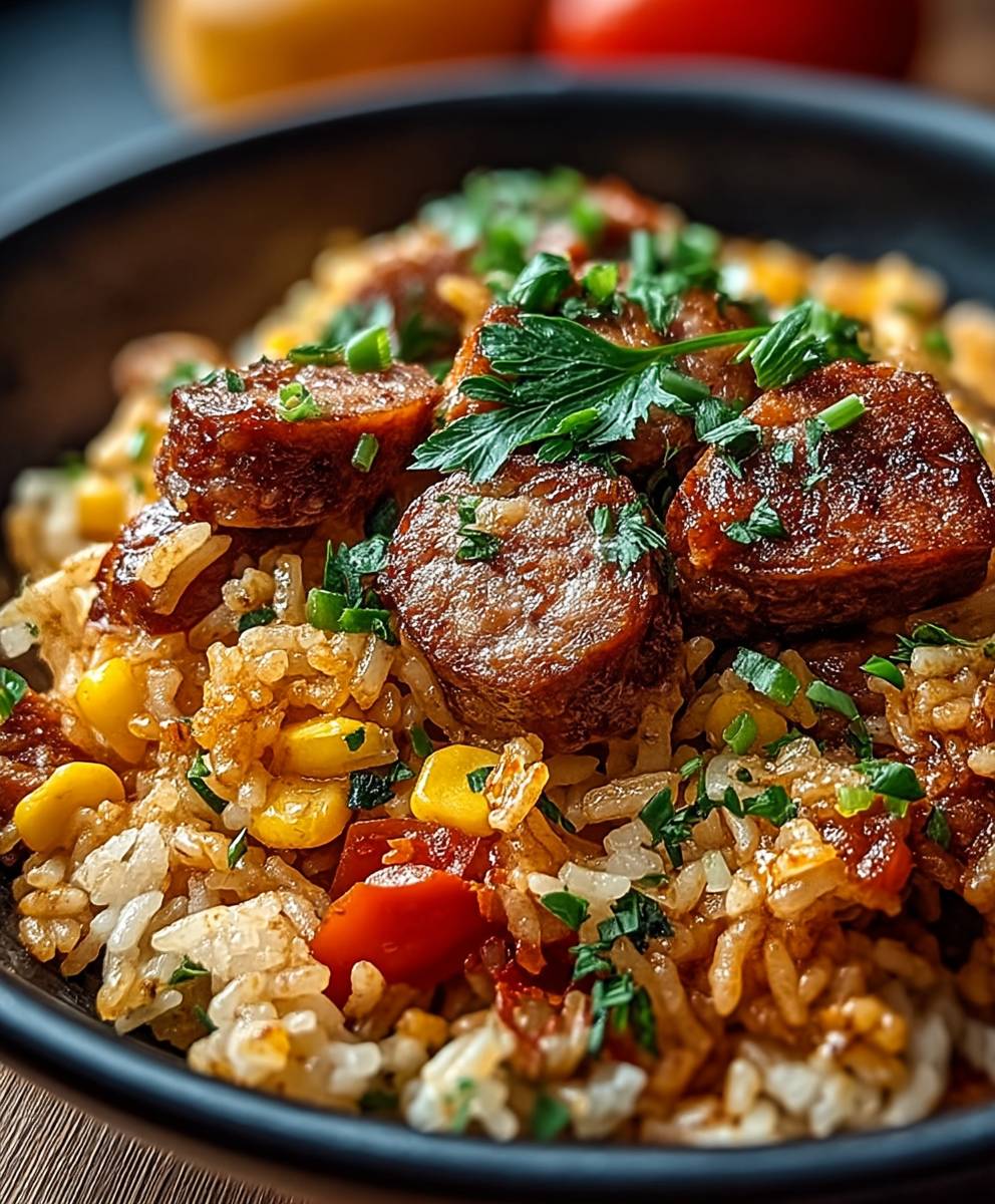 Cajun sausage rice skillet