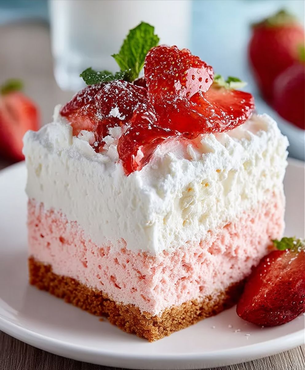 Strawberry cloud cake