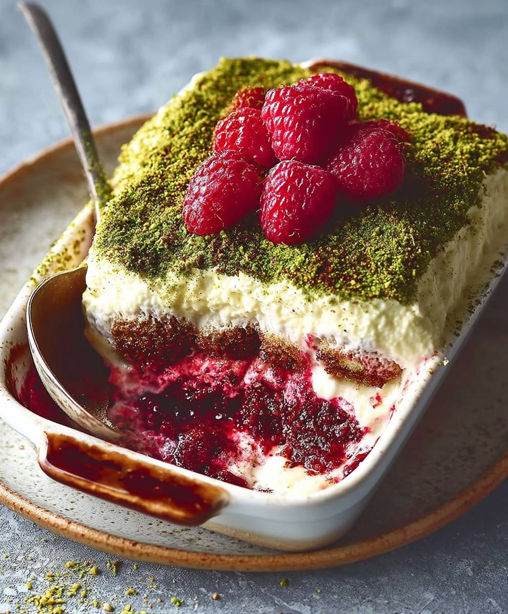 Raspberry Pistachio Tiramisu