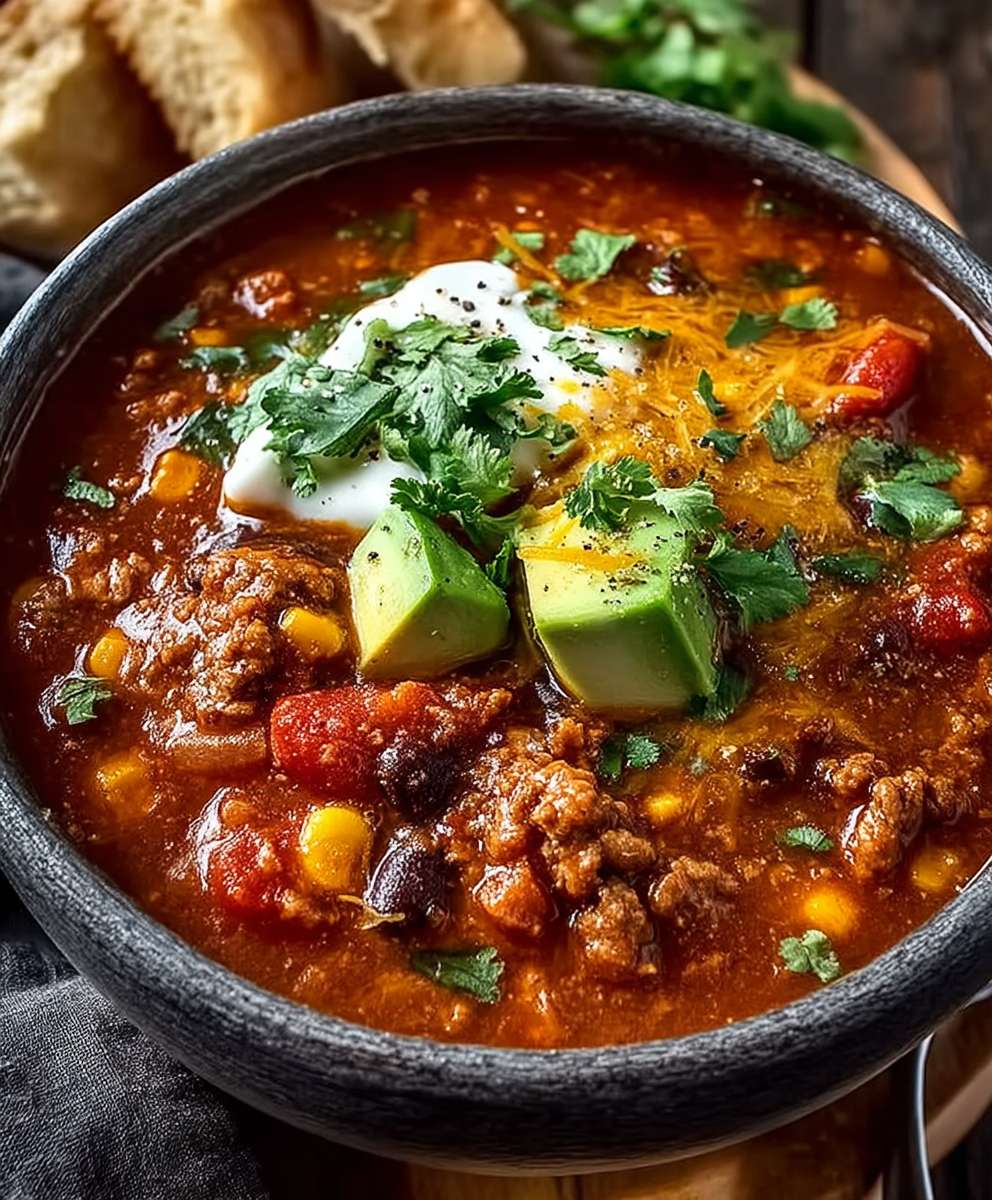 Spicy Queso Beef Chili
