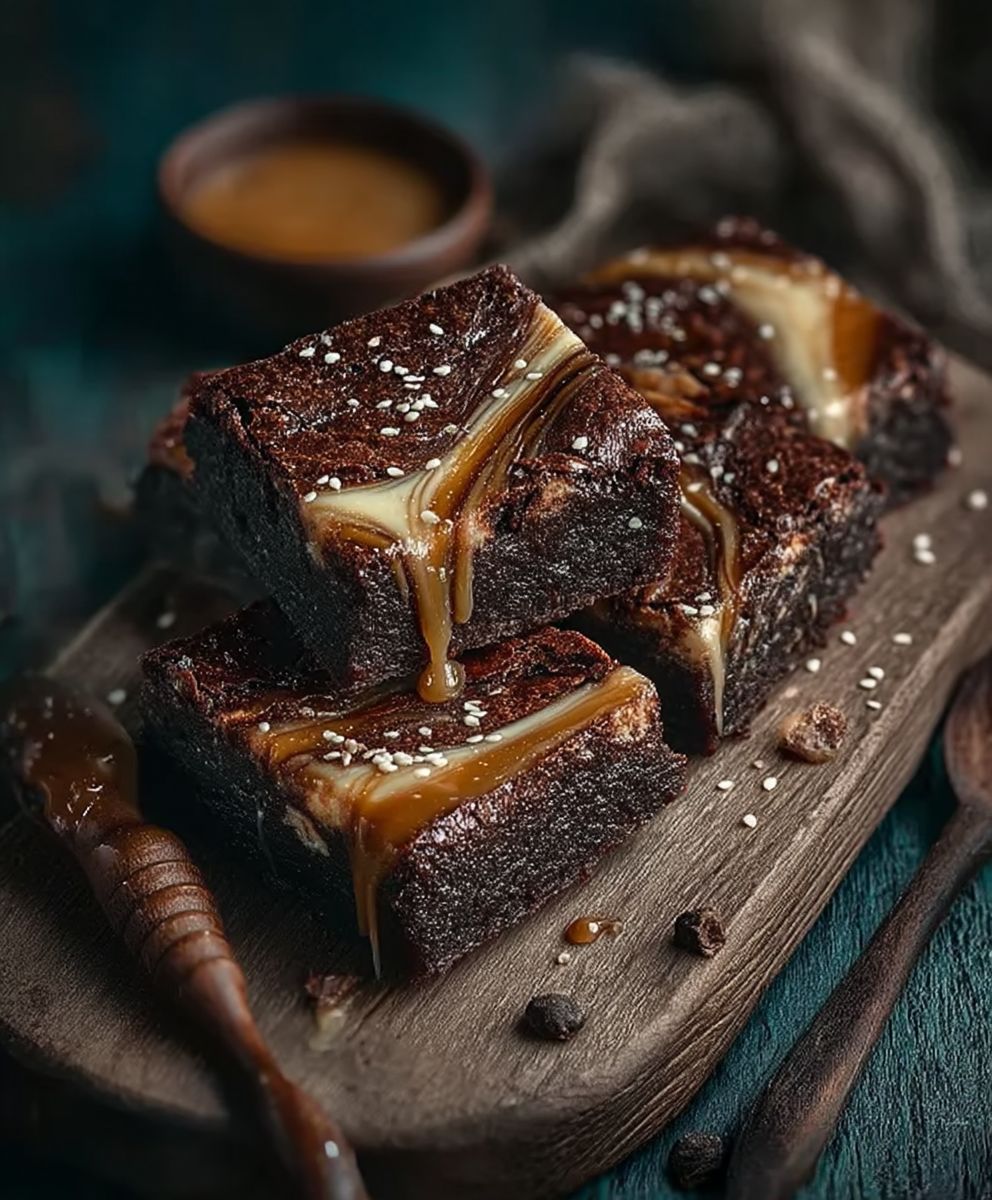 Tahini Caramel Brownies