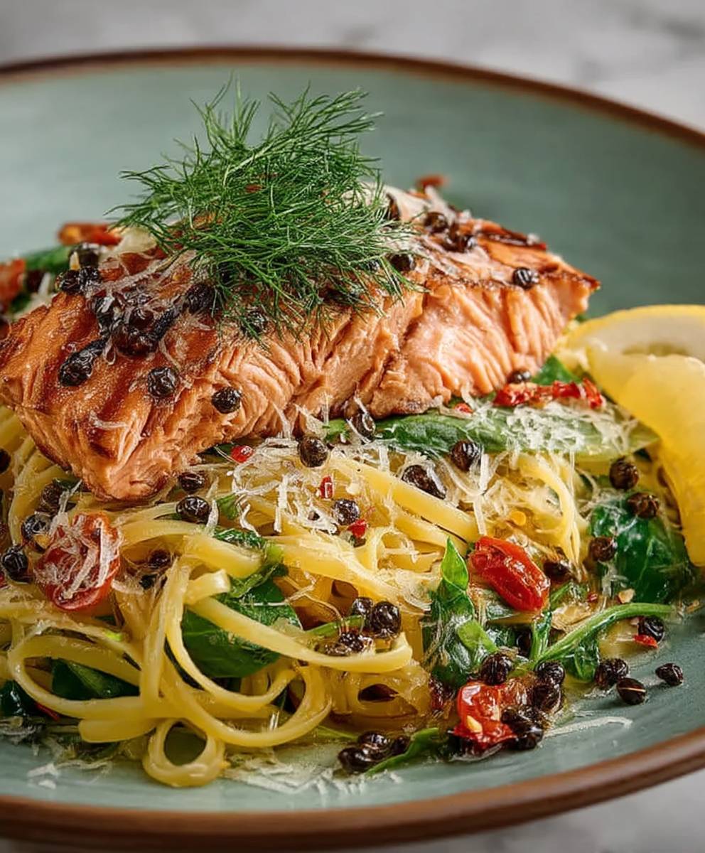 Salmon Linguine Chilli Oil