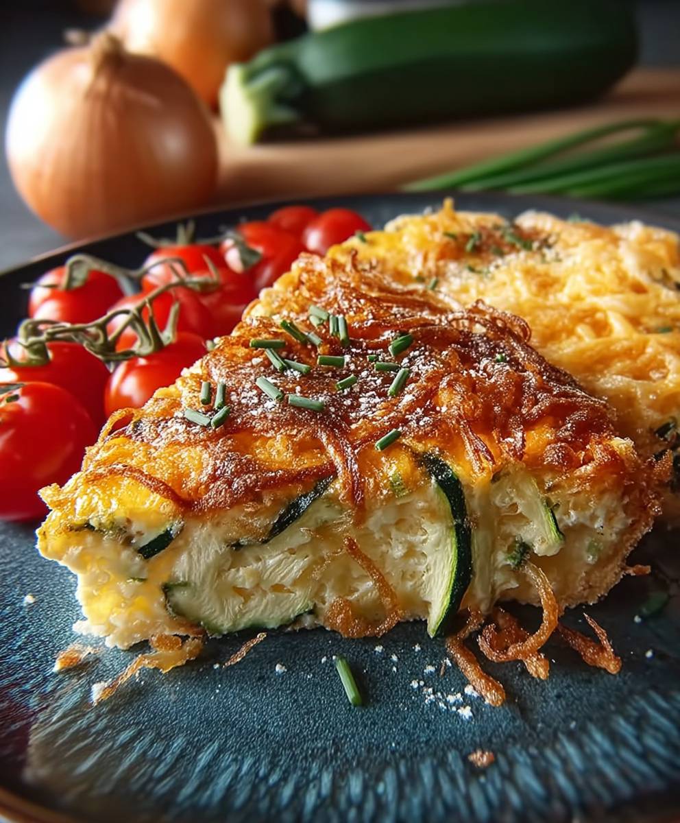 Zucchini onion pie