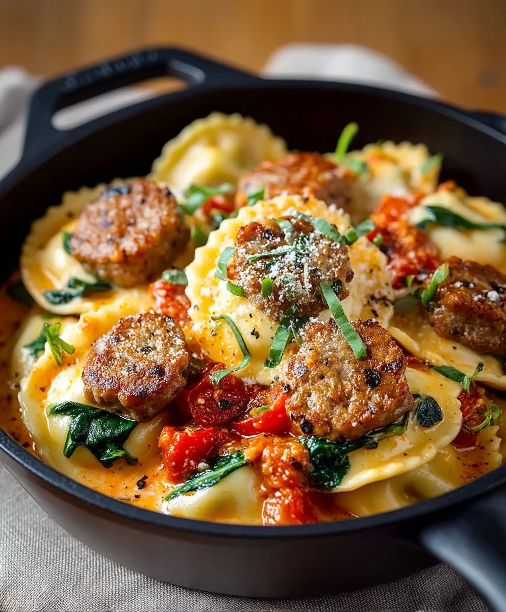 Sausage Ravioli Skillet