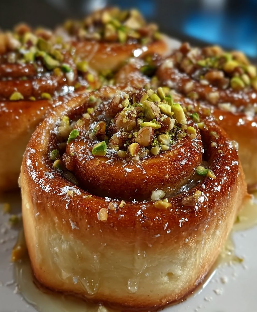 Pistachio Walnut Cinnamon Rolls