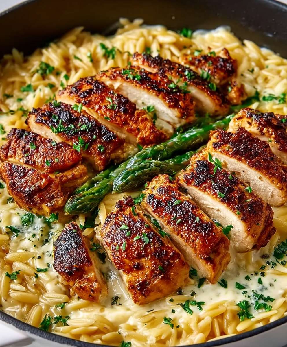 Creamy Parmesan Orzo Chicken