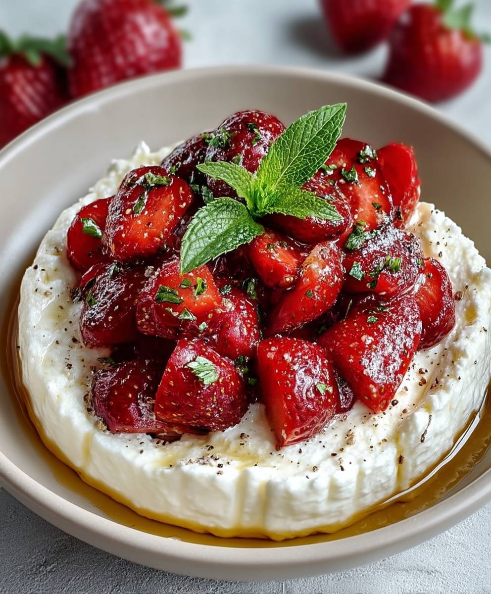 Whipped Goat Cheese Strawberries