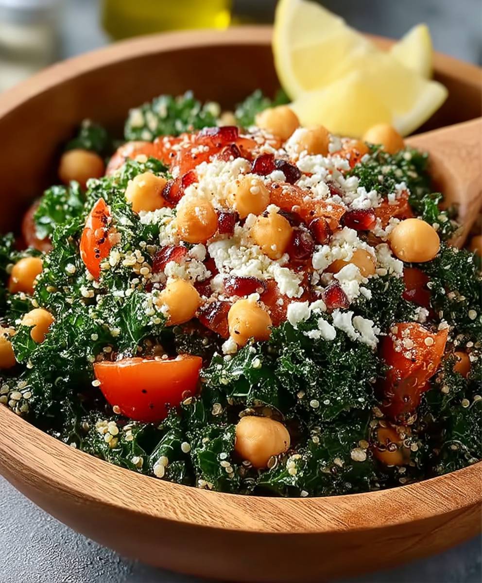 Kale Quinoa Chickpea Salad