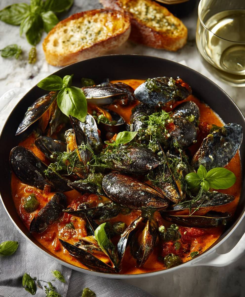 Steamed Mussels Tomato Cream Sauce