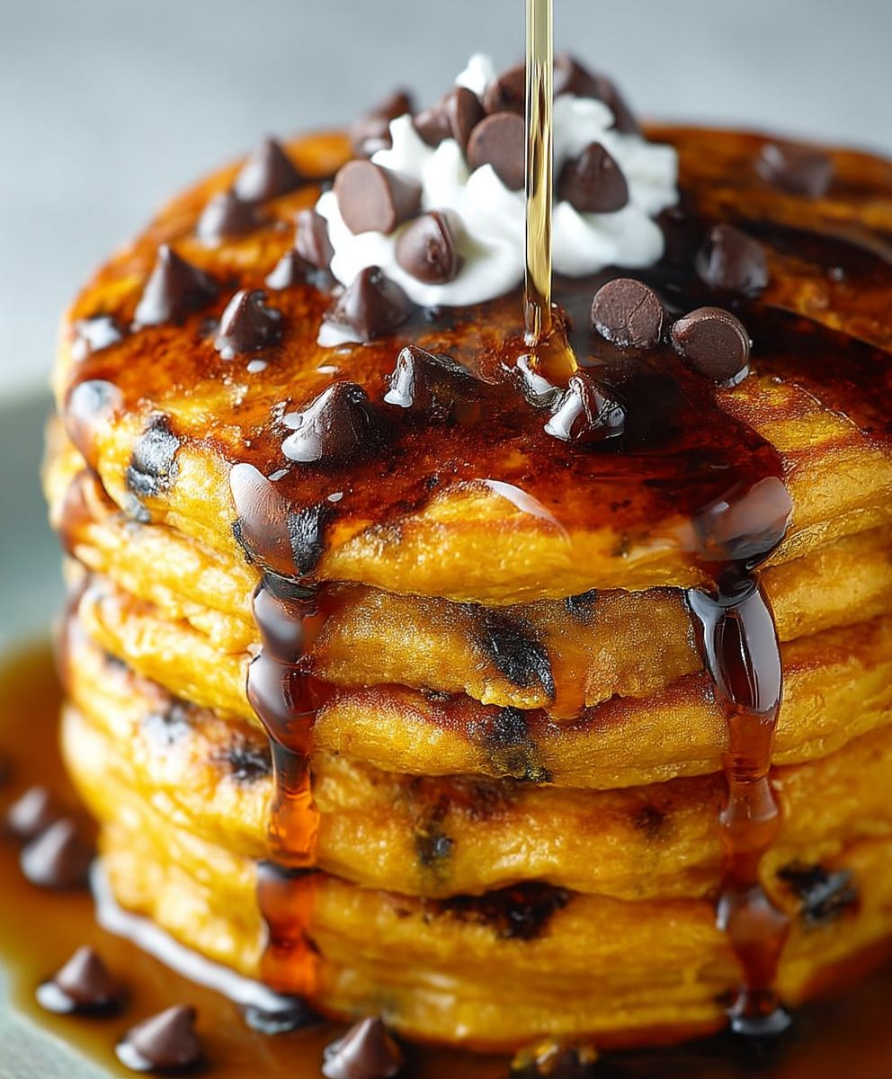 Pumpkin Chocolate Chip Pancakes