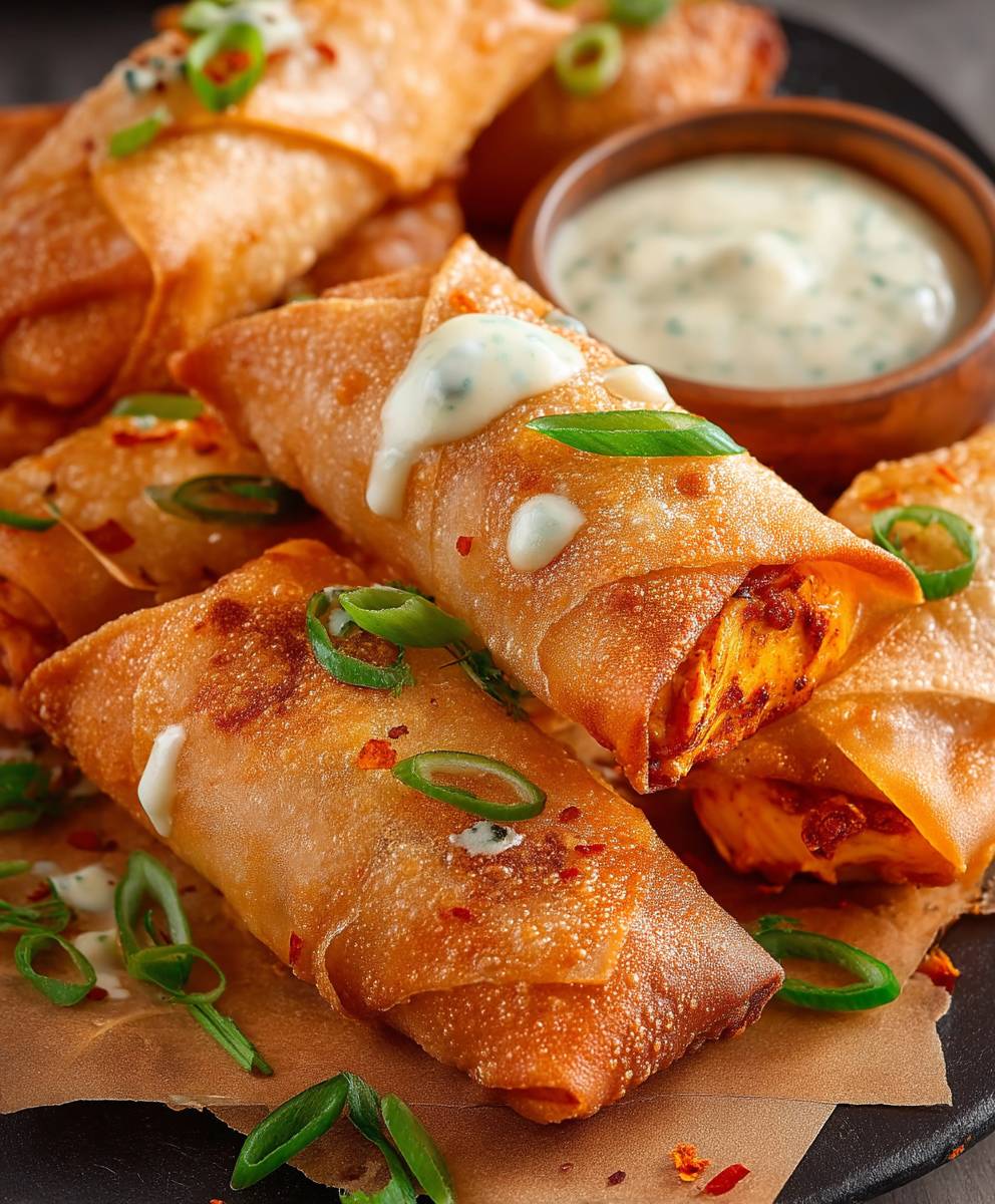 Buffalo Chicken Egg Rolls