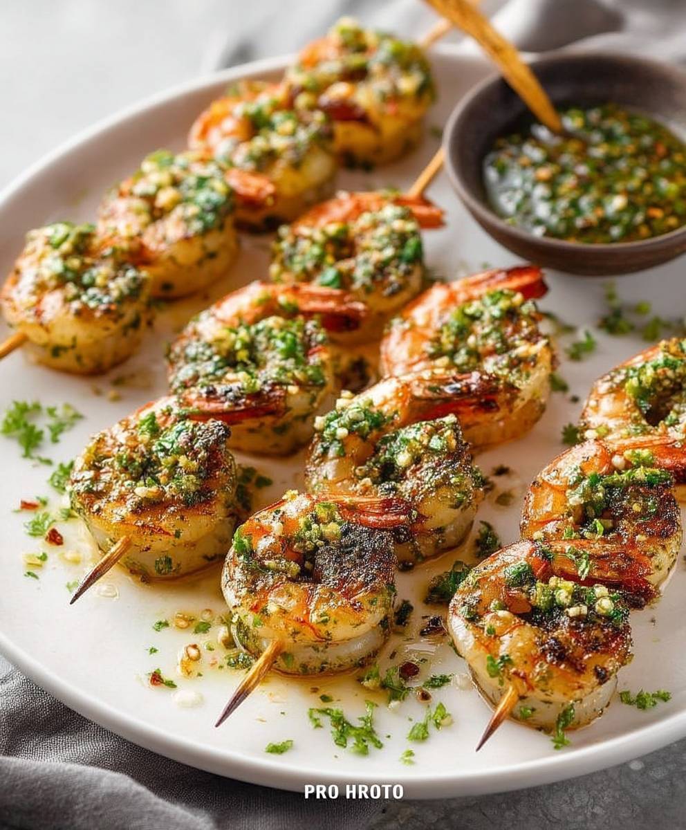 Chimichurri Shrimp Skewers