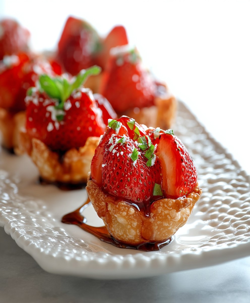 Strawberry Wonton Cups