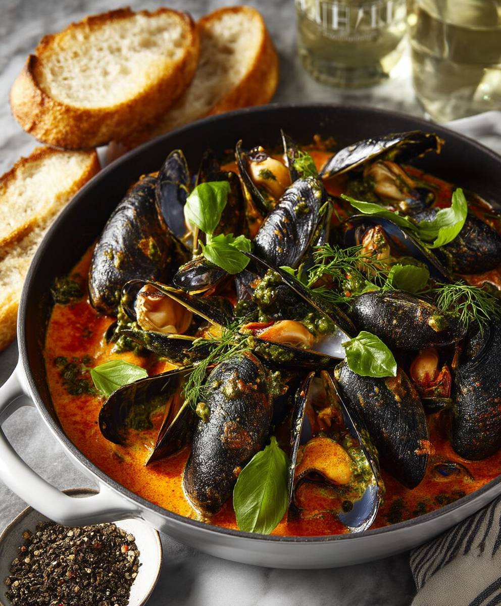 Steamed Mussels Tomato Cream Sauce