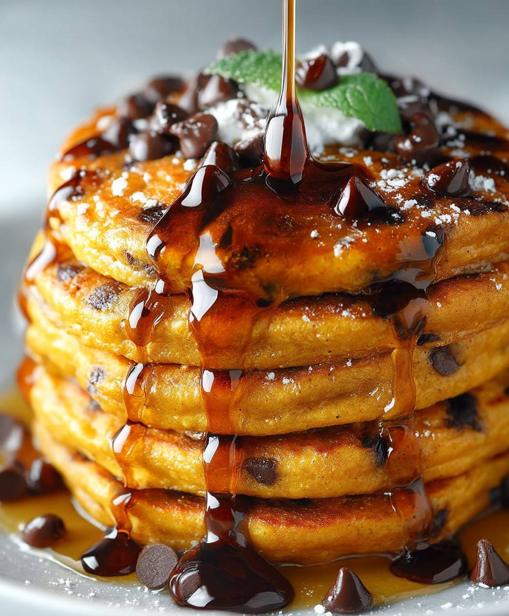 Pumpkin Chocolate Chip Pancakes